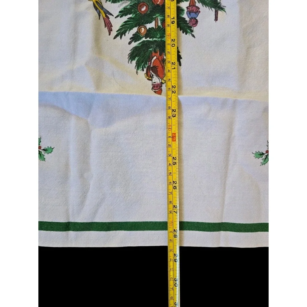 Spode Christmas Tree Kitchen Dish Dish Towel 100% Cotton Hanging loop Green Trim